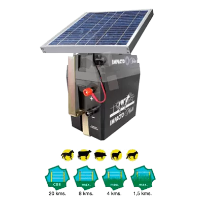 Comprar Pastor elétrico solar RECARREGÁVEL SOLAR IMPACT bateria de 10 W e painel INCLUÍDO - Damia Solar