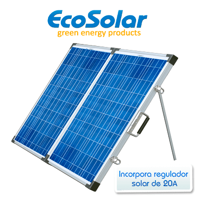 Comprar Placa solar plegable portátil 300W 12V (150W+150W) + regulador 20A  - Damia Solar