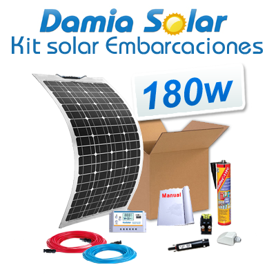 Comprar Kit solar para embarcaciones y barcos 180W con placas flexibles - Damia Solar