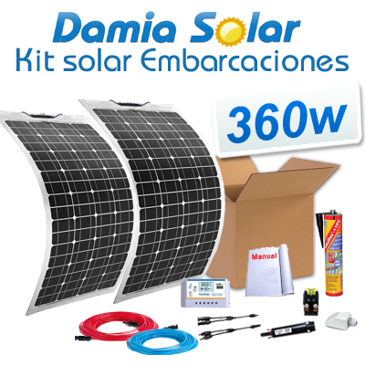 Kit solar para embarcaciones y barcos 360W con placas flexibles