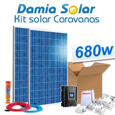 Comprar Kit solar completo para caravanas 680W a 12V (2 x Paneles de 340W 24V) - Damia Solar