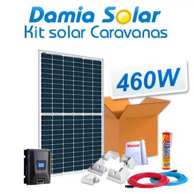 Comprar Kit solar completo para autocaravanas con panel 460W 24V para instalación a 12V - Damia Solar