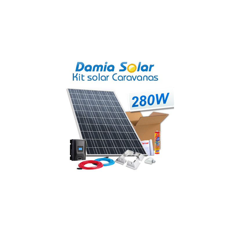 Comprar Kit solar completo para autocaravanas con panel 280W 24V para  instalación a 12V - Damia Solar