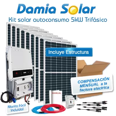 Kit de autoconsumo solar 5kW DT trifásico Injeção Zero