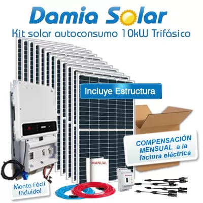 Kit Solar trifásico barato 10kW DT Inyección Cero
