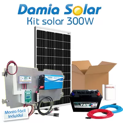 Comprar Kit Solar 300W Fines de semana con inversor onda modificada: Iluminación. - Damia Solar
