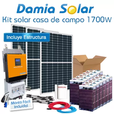 Comprar Kit de casa de campo 1700W com bateria estacionaria - Damia Solar