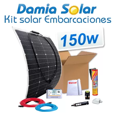 Comprar Kit solar para embarcações com painel 150W flexível - Damia Solar