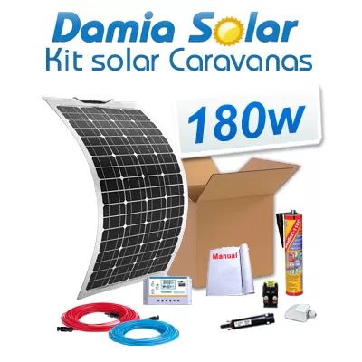 Kit solar para caravanas 180W con placa flexible - Damia Solar