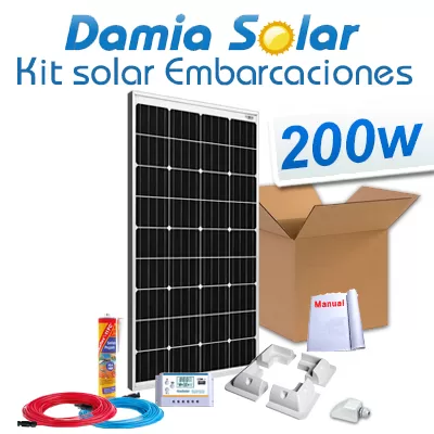 Comprar Kit solar completo para embarcaciones y barcos 200W - Damia Solar