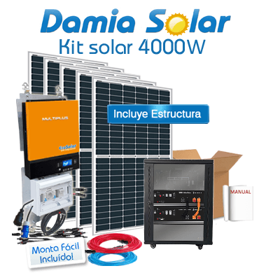 Comprar Kit Solar 4000W Uso Diario Litio para uso en verano y fines de semana - Damia Solar
