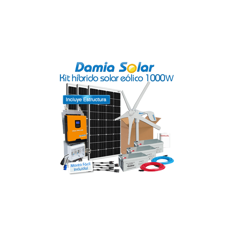 kit hibrido solar eolico 1000W