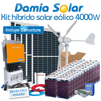 Kit híbrido solar + eólico 4000W