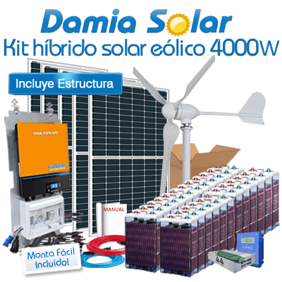 Comprar Kit híbrido solar + eólico 4000W - Damia Solar