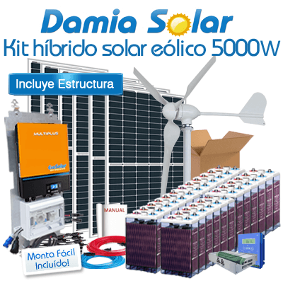 Kit híbrido solar + eólico 5000W