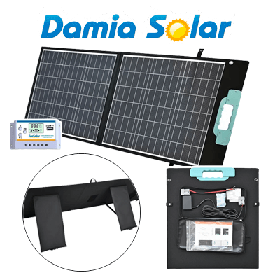 Comprar painel solar dobrável portátil 100W 12V con regulador 20A