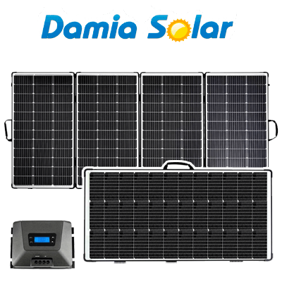 Panel solar plegable portátil 440W con regulador MPPT 30A para uso en instalaciones de 12V