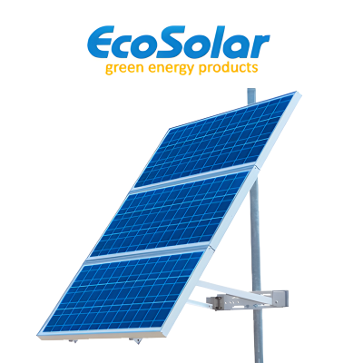 Estructura solar para postes para colocar hasta 3 placas de 100W a 160W