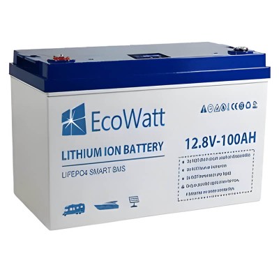 Batería de litio EcoWatt LiFePO4 Smart BMS 12.8V 100Ah