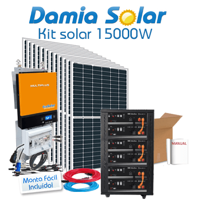 Comprar Kit solar 15000W Uso Diario con baterías de litio - Damia Solar