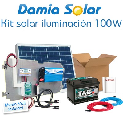 Kit solar iluminación 100W