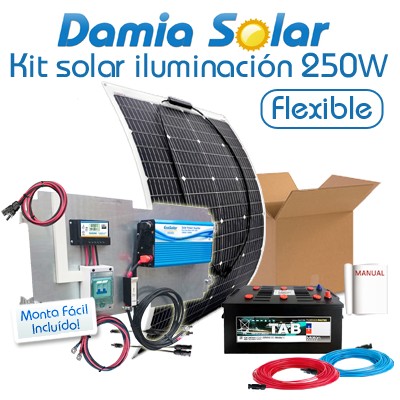 Comprar Kit de iluminação solar 250W Flexível - Damia Solar