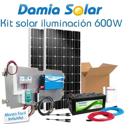 Kit solar iluminación 600W para casa completa