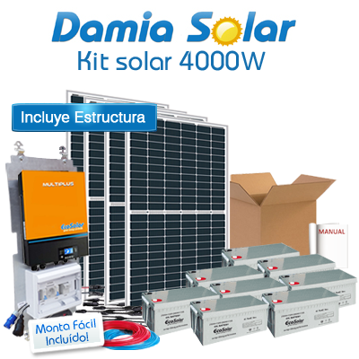 Comprar Kit 4000W ECO Fines de semana: Nevera Congelador, Lavavajillas, Tv, Microondas, Lavadora, Etc - Damia Solar