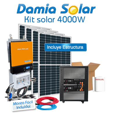 Kit Solar 4000W Litio para uso en verano y fines de semana