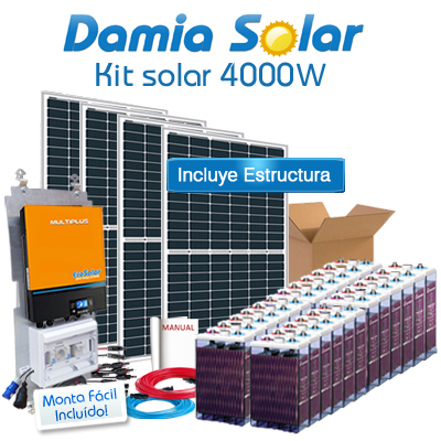 Comprar Kit 4000W Fines de semana: Frigorífico Congelador, Máquina De Lavar A Louça, Tv, Microondas.. - Damia Solar