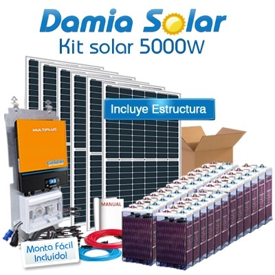 Comprar Kit solar 5000W Uso Diário: Placa de indução, Frigo, máquina de lavar, TV, PC… - Damia Solar