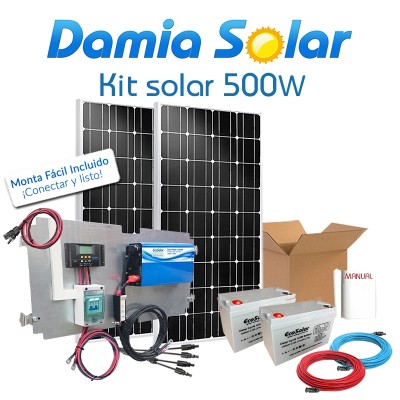 Comprar Kit solar 500W Uso Diário: Frigorífico de bancada. ONDA PURA. - Damia Solar