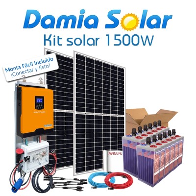 Comprar Kit 1500 Uso Diário: Frigorífico congel, TV, máquina de lavar, PC.. PURA - Damia Solar