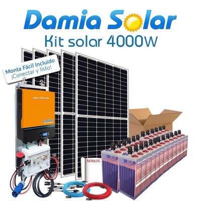 Comprar Kit solar 4000W Uso Diário: Frigo congelador, TV microondas, máquina lavar.. - Damia Solar