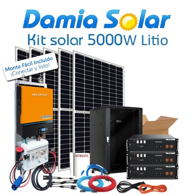 Comprar Kit solar aislada 5000W Uso Diario Litio - Damia Solar