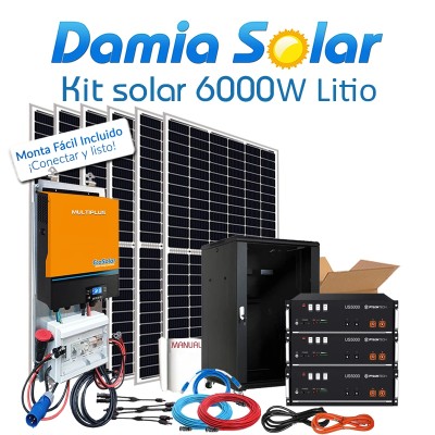 Kit Solar aislada 6000W Uso Diario Litio