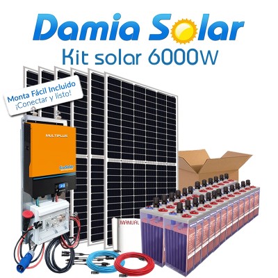 Comprar Kit solar 6000W Uso Diario: Placa inducción, Nevera-Congelador, lavadora, TV... - Damia Solar