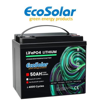 Bateria de lítio Ecosolar LiFePO4 50Ah 12,8V (12V)