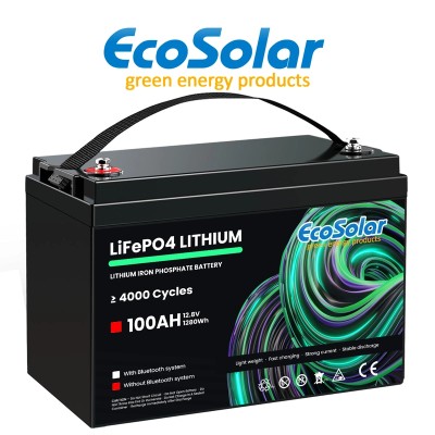 Bateria de lítio Ecosolar 100Ah LiFePO4  12,8V (12V)