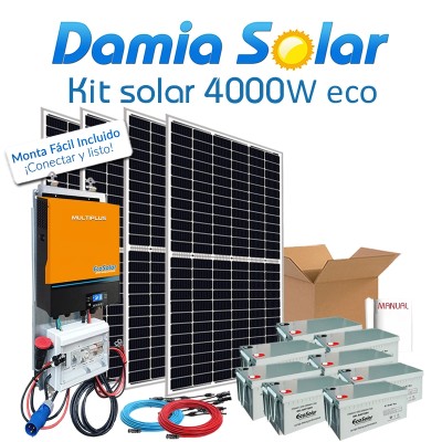 Comprar Kit 4000W ECO Fines de semana: Nevera Congelador, Lavavajillas, Tv, Microondas, Lavadora, Etc - Damia Solar