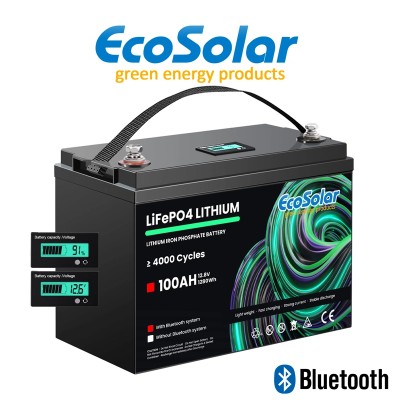 Batería de litio 100Ah 12,8V con Bluetooth Ecosolar Compact Mini LiFePO4 (12V)