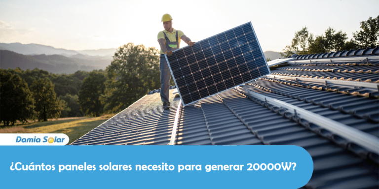 ¿Cuántos paneles solares necesito para generar 20000W?