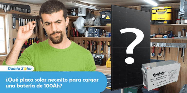 ¿Qué placa solar necesito para cargar una batería de 100Ah?