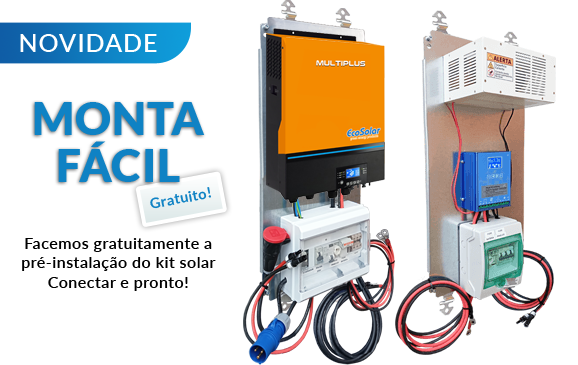 Pré-instalação incluída no kit solar + eólico com el Monta Fácil