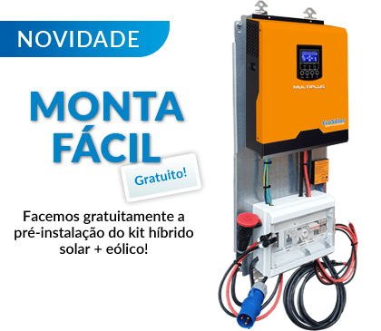 Pré-instalação incluída no kit solar + eólico com el Monta Fácil