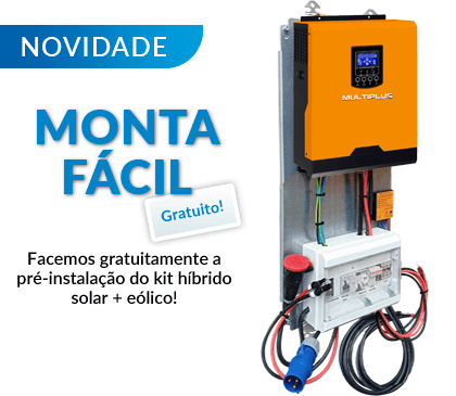 Pré-instalação incluída no kit solar + eólico com el Monta Fácil