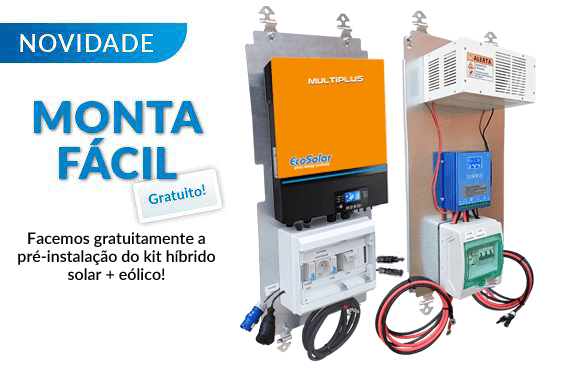 Pré-instalação incluída no kit solar + eólico com el Monta Fácil